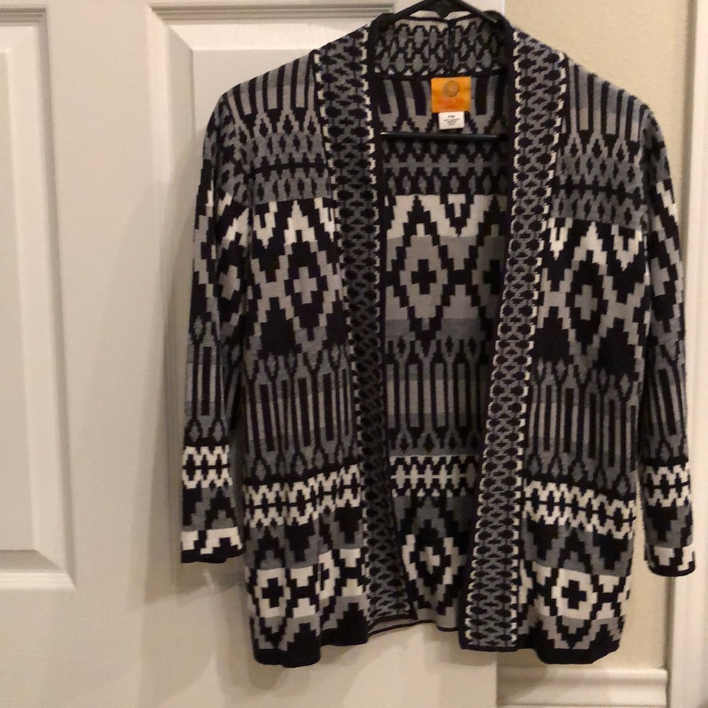 Multicolor open front sweater